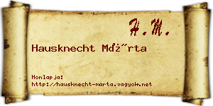 Hausknecht Márta névjegykártya